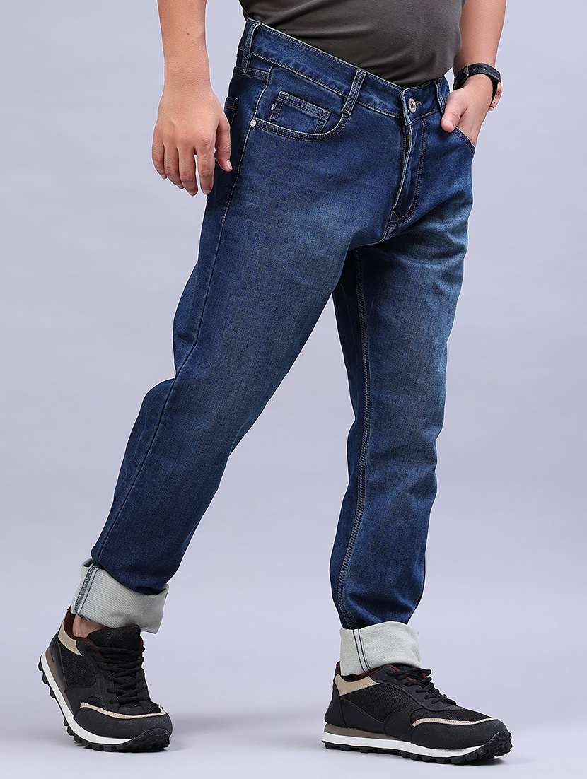 men solid mid rise tapered fit jeans - 21979459 -  Standard Image - 1
