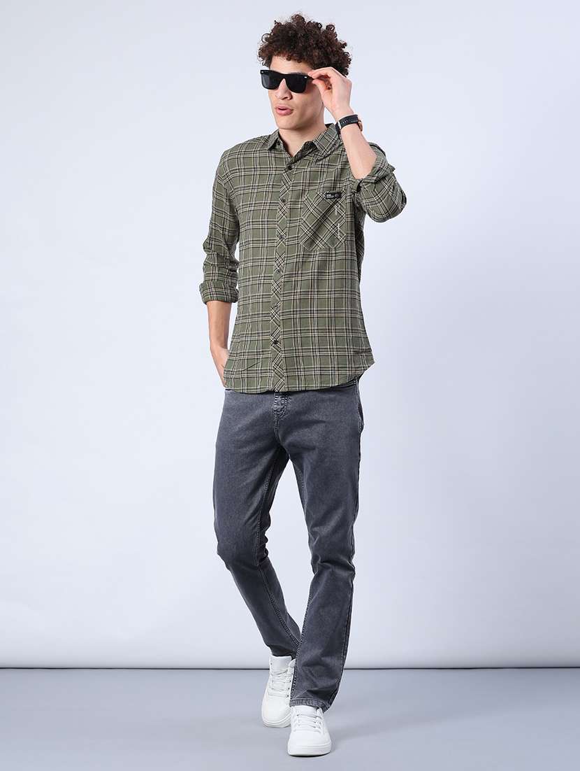 men plain mid rise full length tapered jeans - 21979469 -  Standard Image - 4