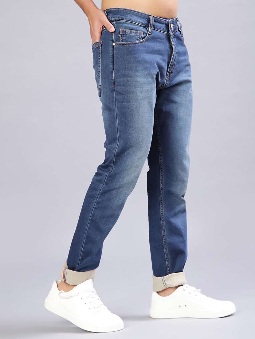 men solid mid rise slim fit jeans - 21979506 -  Standard Image - 1