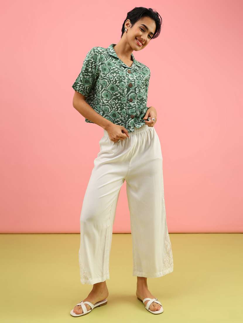 women printed collared short sleeve shirt - 21979545 -  Standard Image - 4