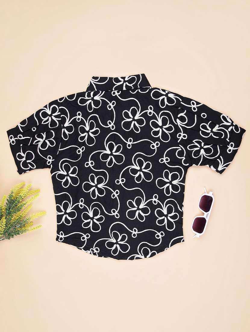 girls embroidered short sleeve collared top - 21979551 -  Standard Image - 1