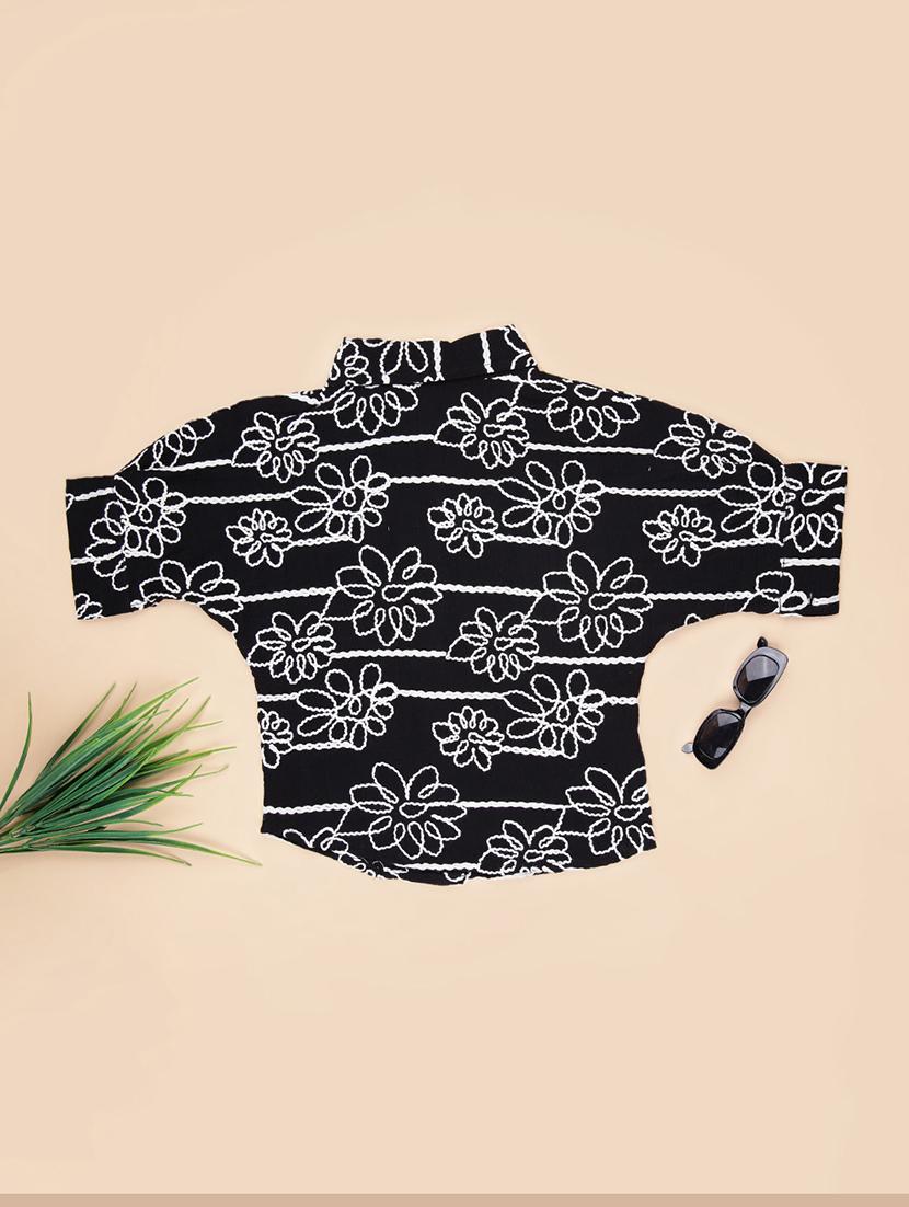 girls embroidered short sleeve collared top - 21979553 -  Standard Image - 1