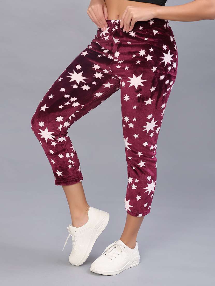 women printed mid rise winter wear pyjama - 21979676 -  Standard Image - 1