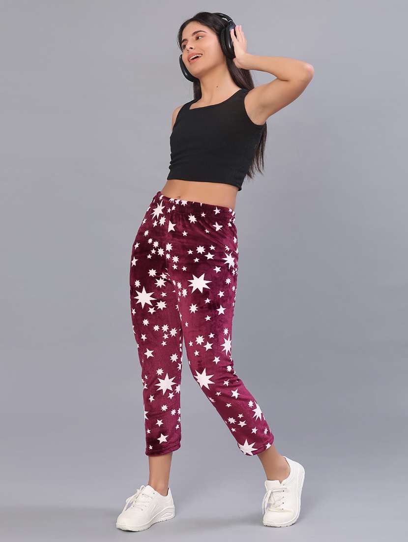 women printed mid rise winter wear pyjama - 21979676 -  Standard Image - 4