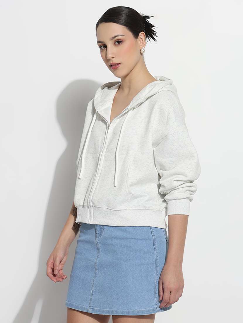 women solid long sleeve hooded sweatshirt - 21979721 - Standard Image - 1