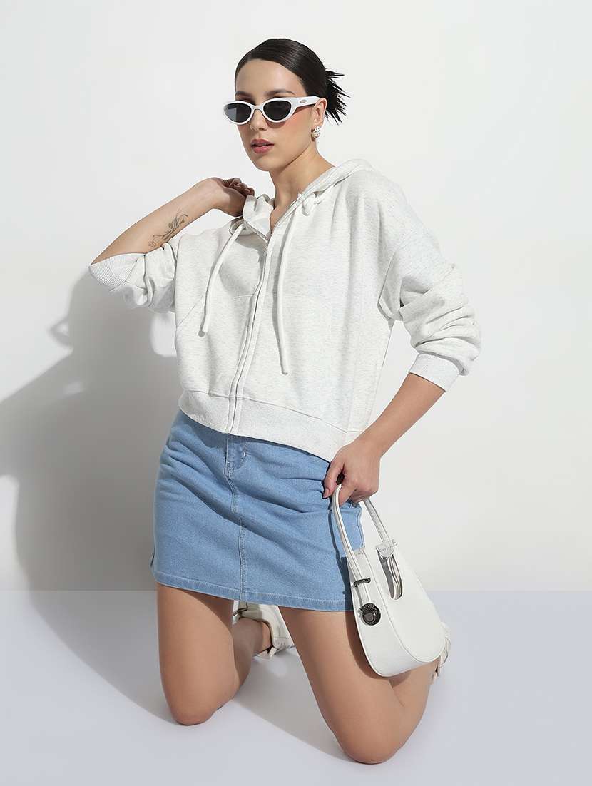 women solid long sleeve hooded sweatshirt - 21979721 - Standard Image - 4