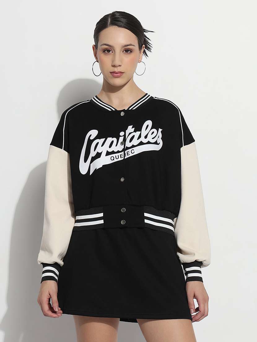 women printed crop jacket and skirt co-ord set - 21979727 -  Standard Image - 1