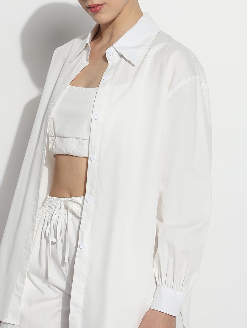 women solid shirt and short with tank top set - 21979729 - Standard Image - 4