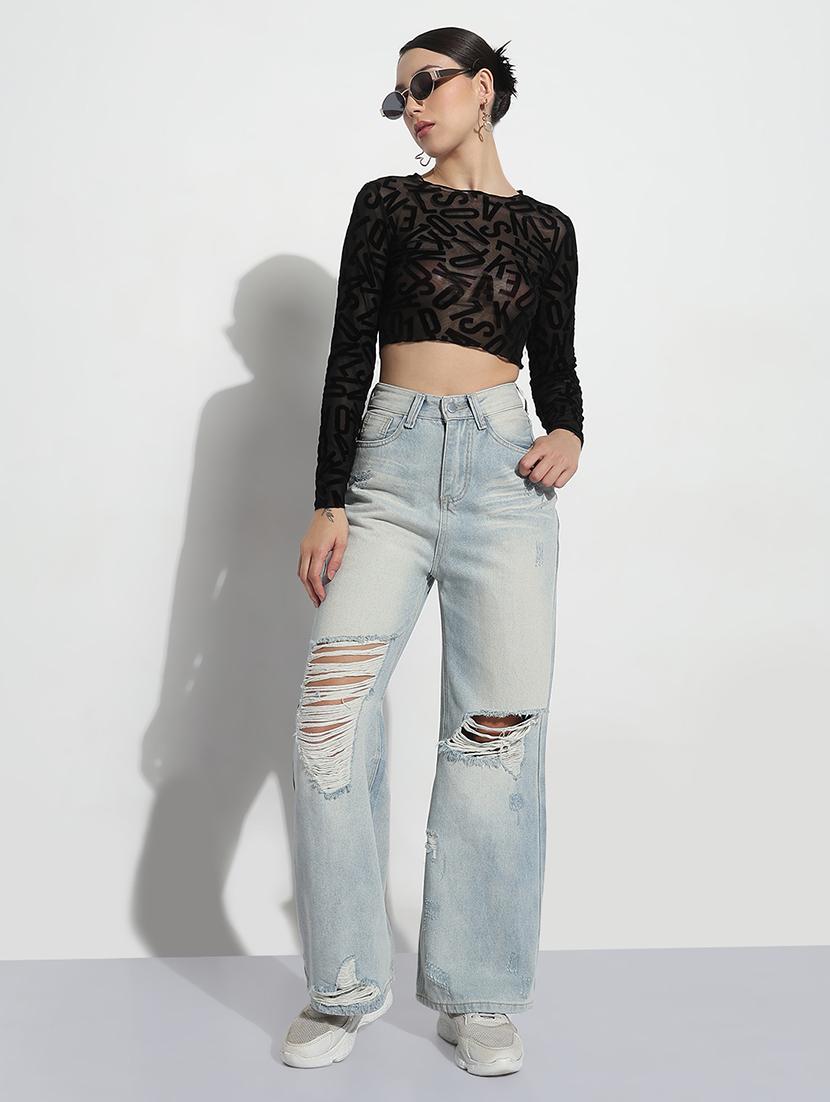 women distressed high rise baggy jean - 21979734 - Standard Image - 4