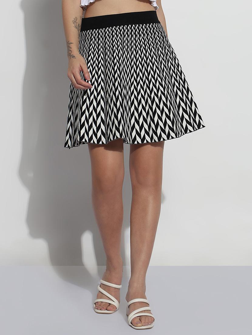 women printed high rise flared skirt - 21979746 -  Standard Image - 1