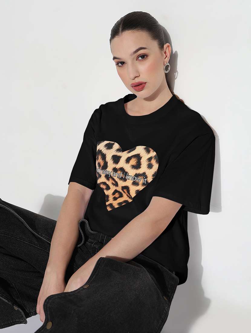 women printed short sleeve oversized t-shirt