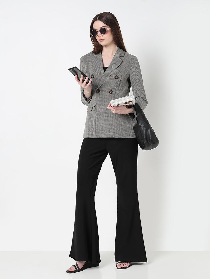 women self designed long sleeve double breasted blazer - 21979767 - Standard Image - 4