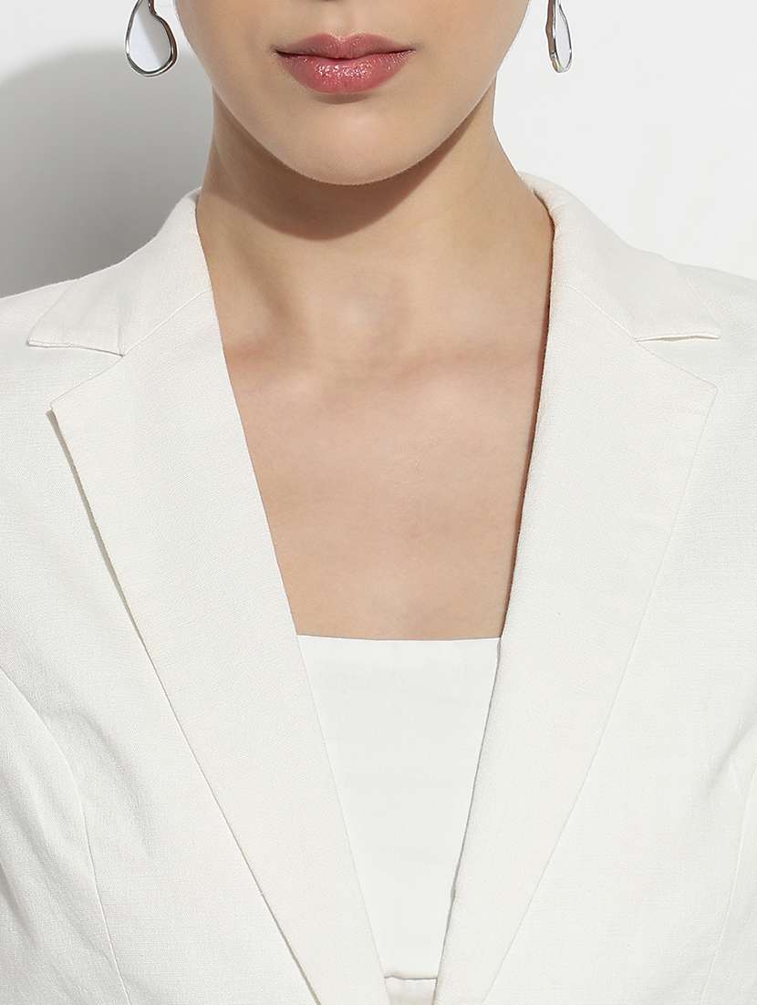 women solid long sleeve single breasted blazer - 21979772 -  Standard Image - 4