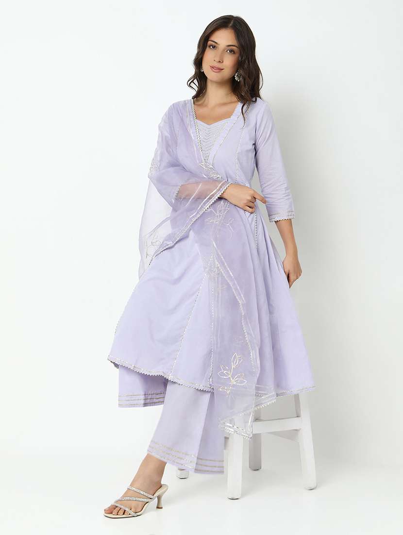 women three quarter sleeve kurta palazzo with dupatta set - 21979783 -  Standard Image - 4
