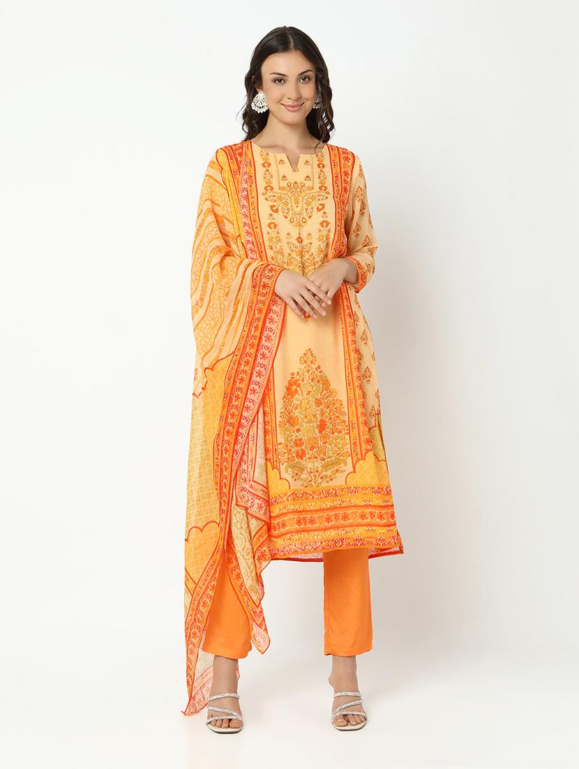 women three quarter sleeve kurta pant with dupatta set - 21979797 -  Zoom Image - 0