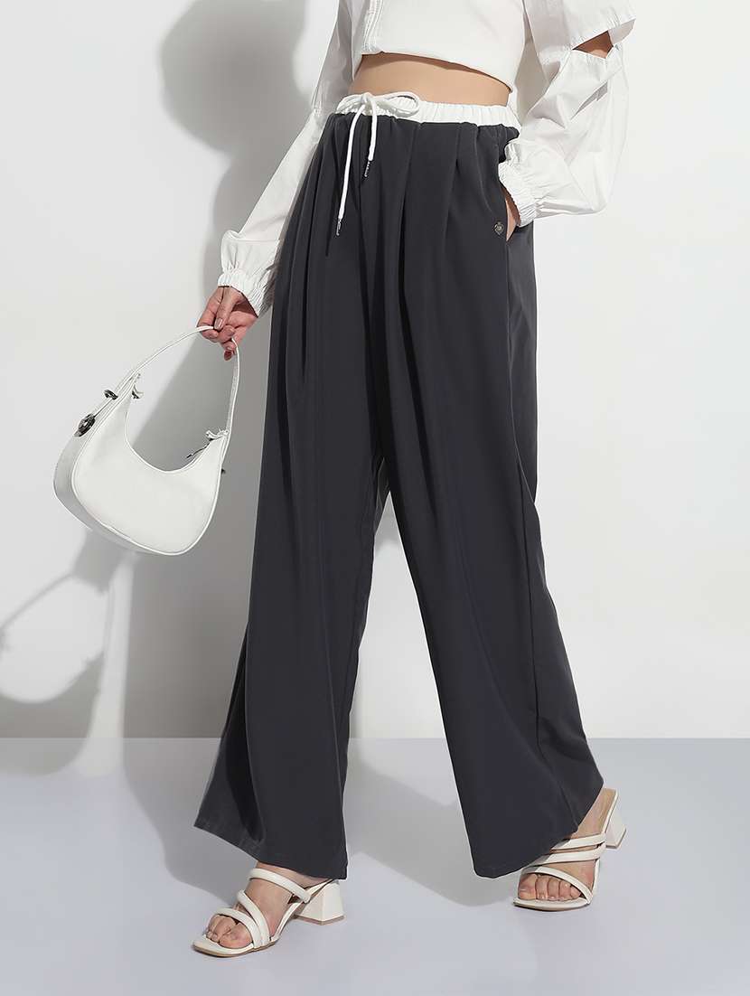 grey viscose trousers