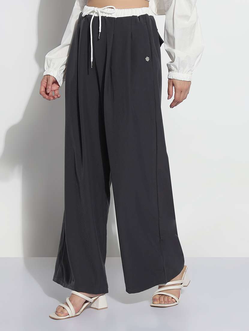 grey viscose trousers - 21979818 -  Standard Image - 1