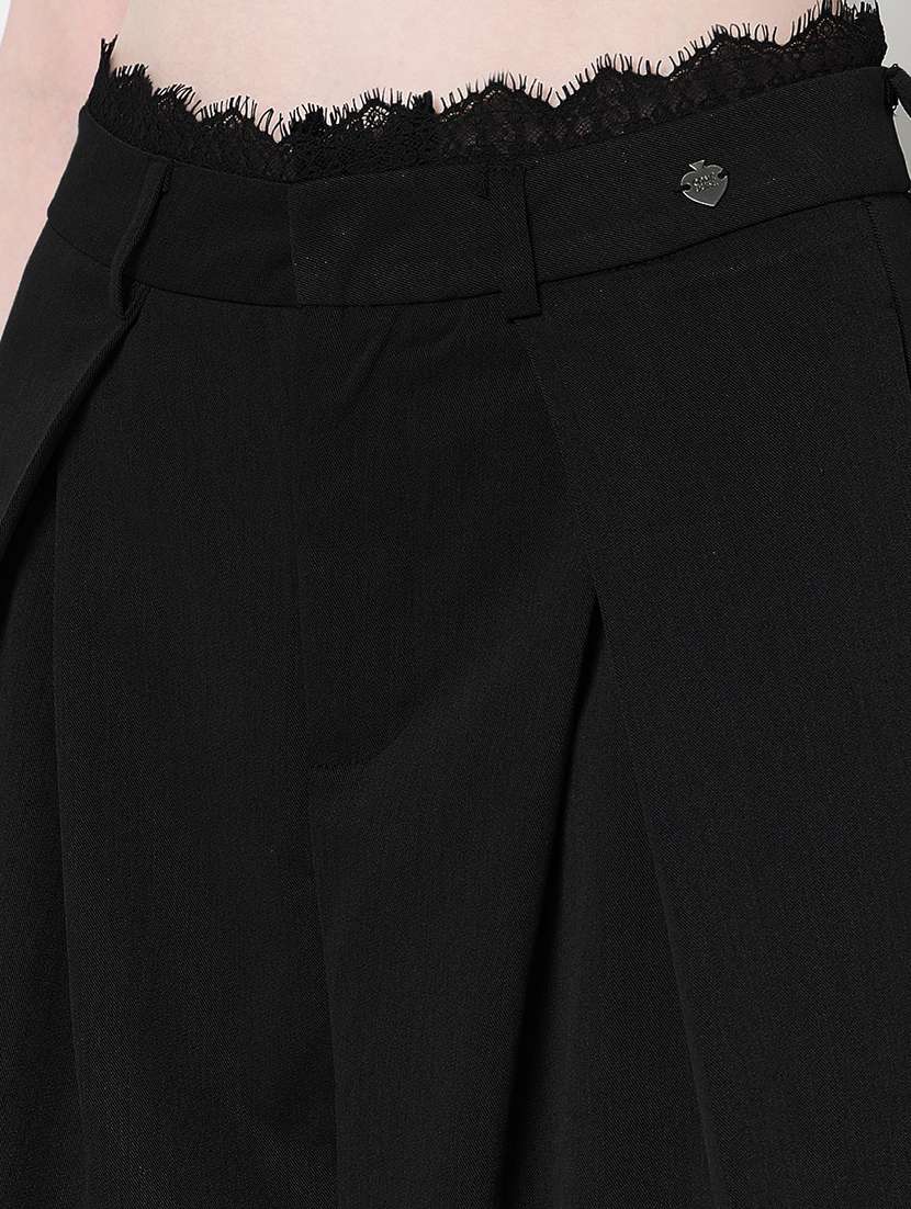 women solid high rise pleated korean pants  - 21979820 -  Standard Image - 4