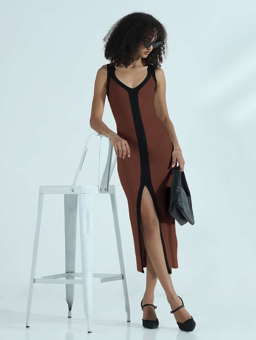 women tapered shoulder strap bodycon dress