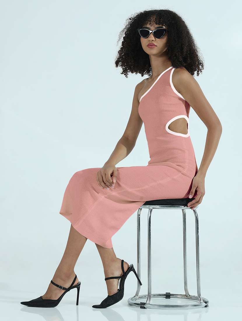 women solid single shoulder cut out bodycon dress - 21979867 - Zoom Image - 0