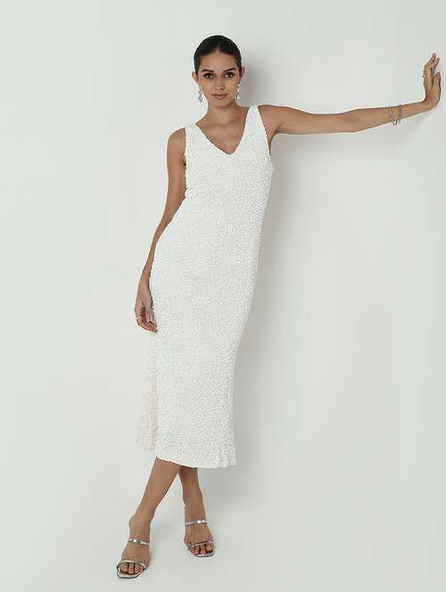women white sequined sleeveless bodycon dress - 21979870 -  Standard Image - 0
