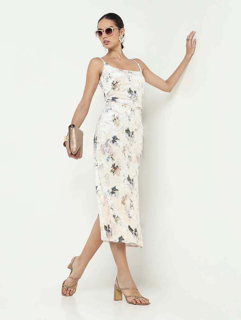 women printed shoulder strap bodycon dress - 21979875 -  Standard Image - 1