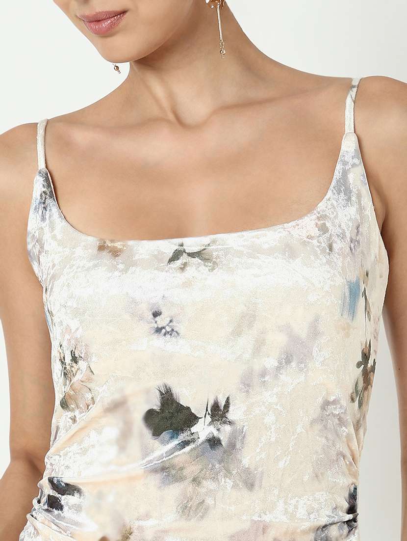 women printed shoulder strap bodycon dress - 21979875 -  Standard Image - 4