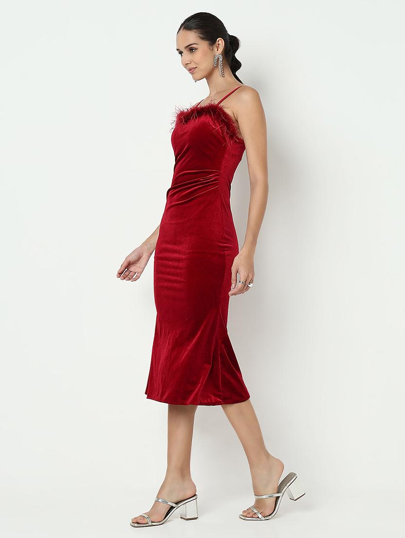 women solid shoulder strap bodycon dress - 21979879 -  Standard Image - 1