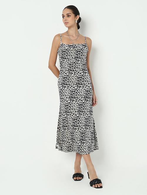 women animal print shoulder strap a-line dress - 21979880 -  Standard Image - 0