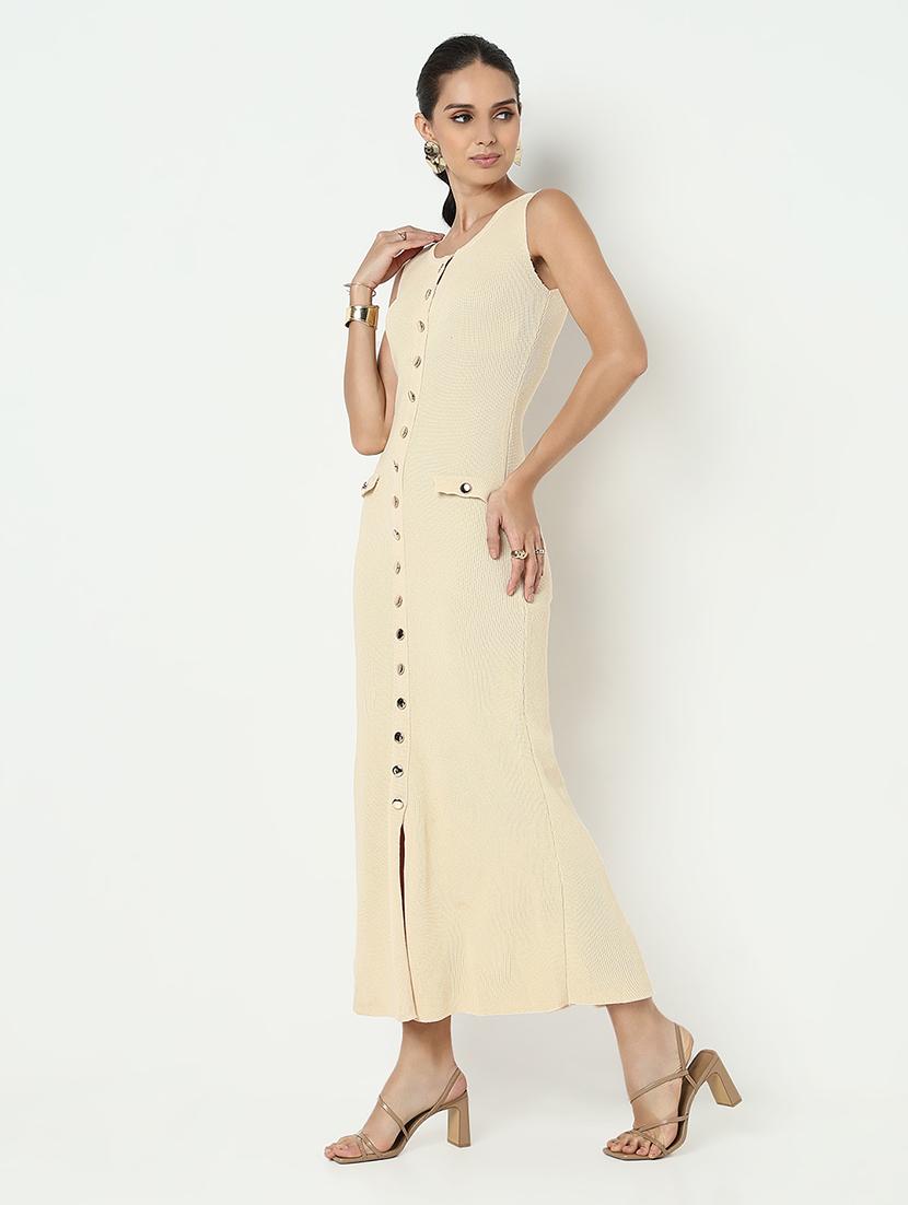 women solid sleeveless maxi bodycon dress - 21979888 -  Standard Image - 1