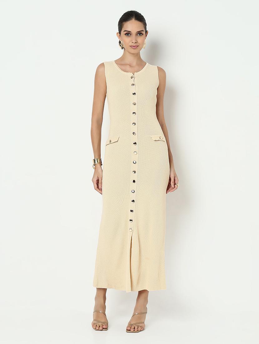 women solid sleeveless maxi bodycon dress - 21979888 - Standard Image - 4