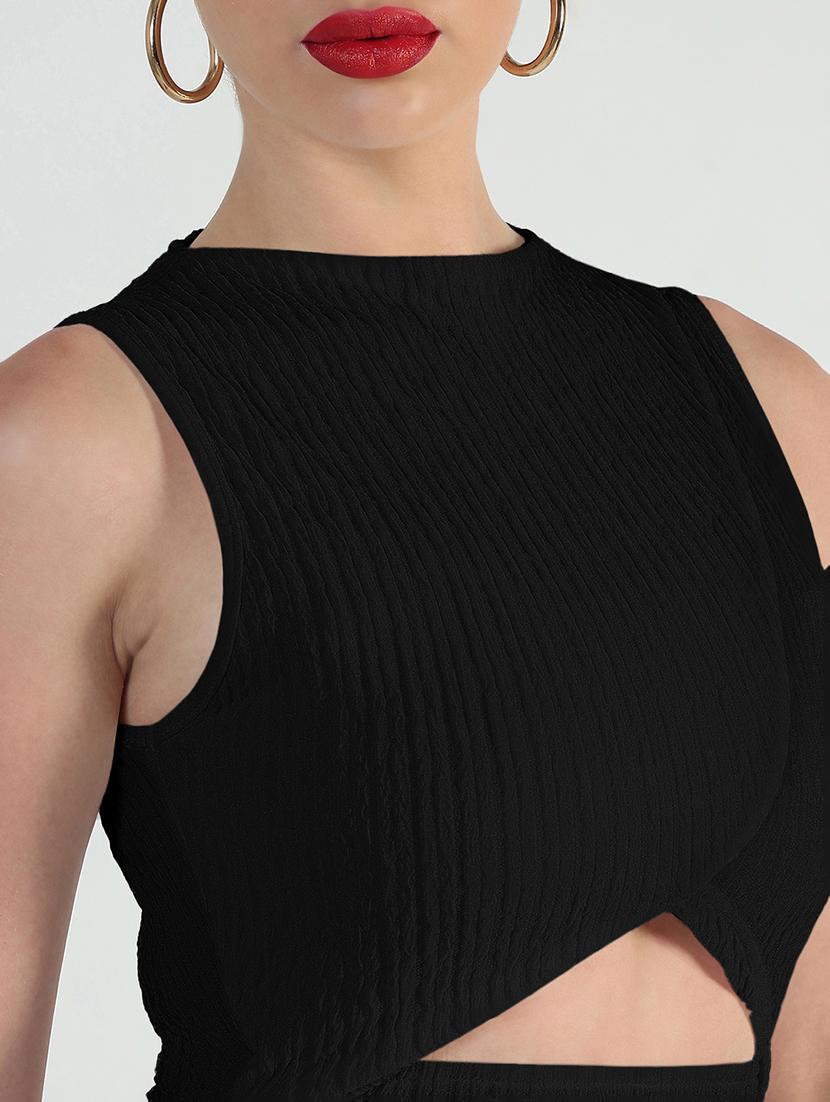 women solid sleeveless cut out bodycon dress - 21979899 - Standard Image - 4