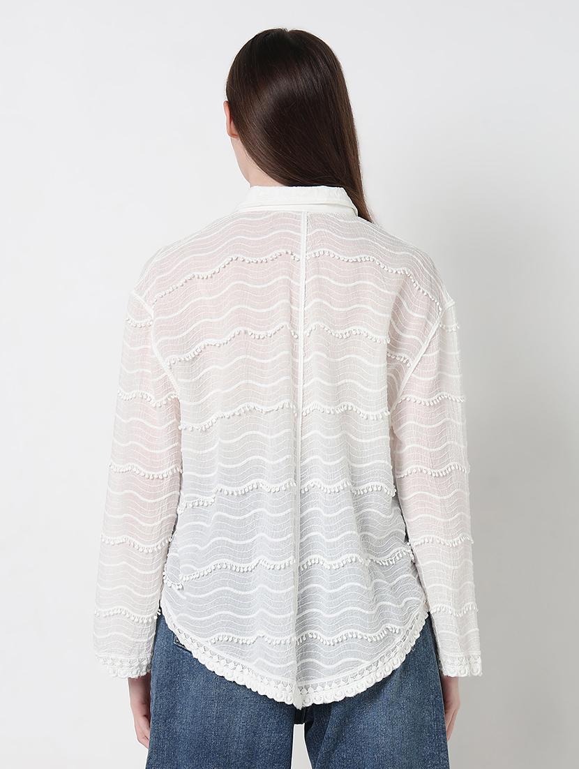 women self designed collared high low shirt - 21979905 - Standard Image - 4