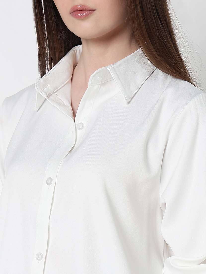 women solid long sleeve relaxed fit shirt - 21979924 -  Standard Image - 4