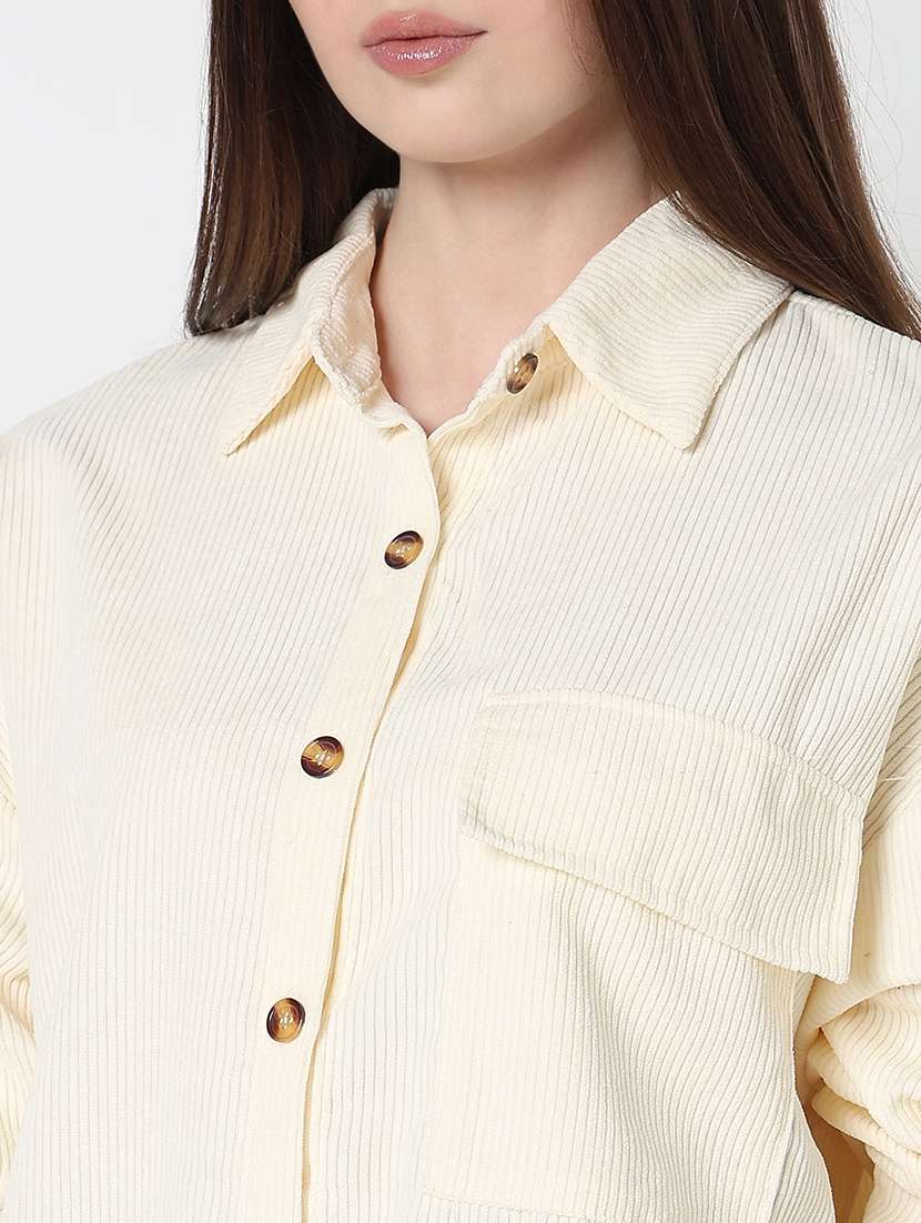 women solid long sleeve relaxed fit shirt - 21979925 -  Standard Image - 4
