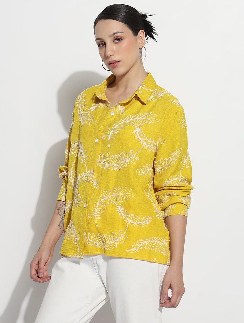 women embroidered long sleeve relaxed fit shirt - 21979934 -  Standard Image - 1