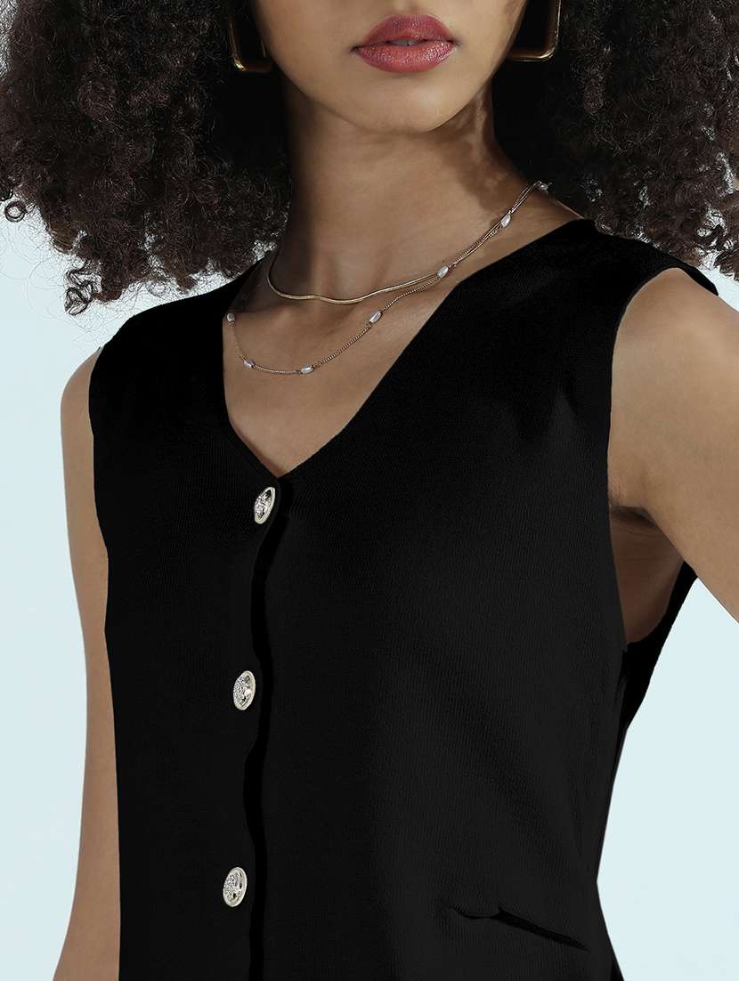women black solid sleeveless vest top - 21979960 -  Standard Image - 4