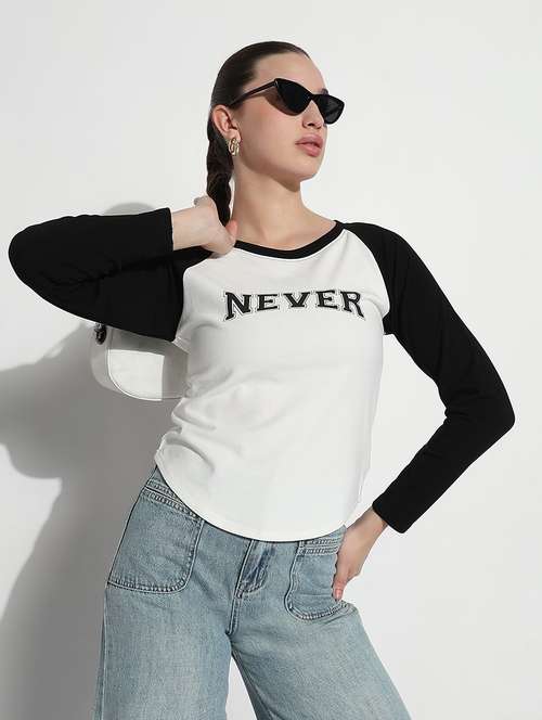 women color blocked long sleeve t-shirt - 21979982 -  Standard Image - 0