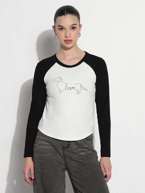 women color blocked long sleeve t-shirt - 21979986 -  Standard Image - 0