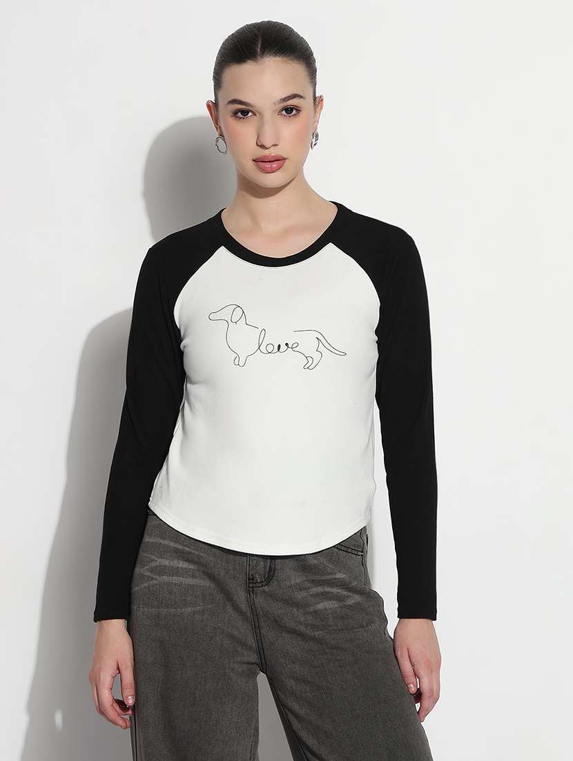 women color blocked long sleeve t-shirt - 21979986 -  Zoom Image - 0