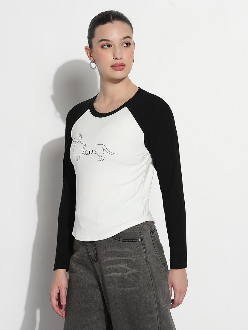women color blocked long sleeve t-shirt - 21979986 -  Standard Image - 1