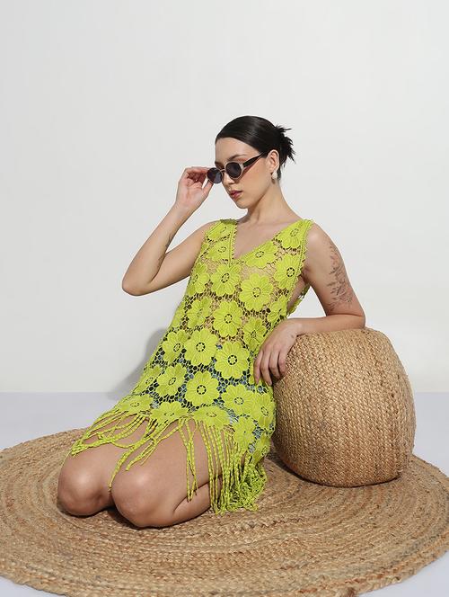 women self designecd sleeveless lace dress - 21979996 -  Standard Image - 0