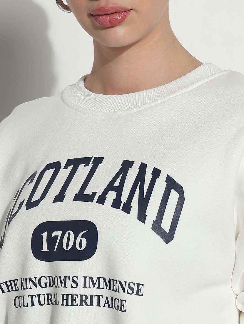 women printed long sleeve crop sweatshirt - 21980001 -  Standard Image - 4