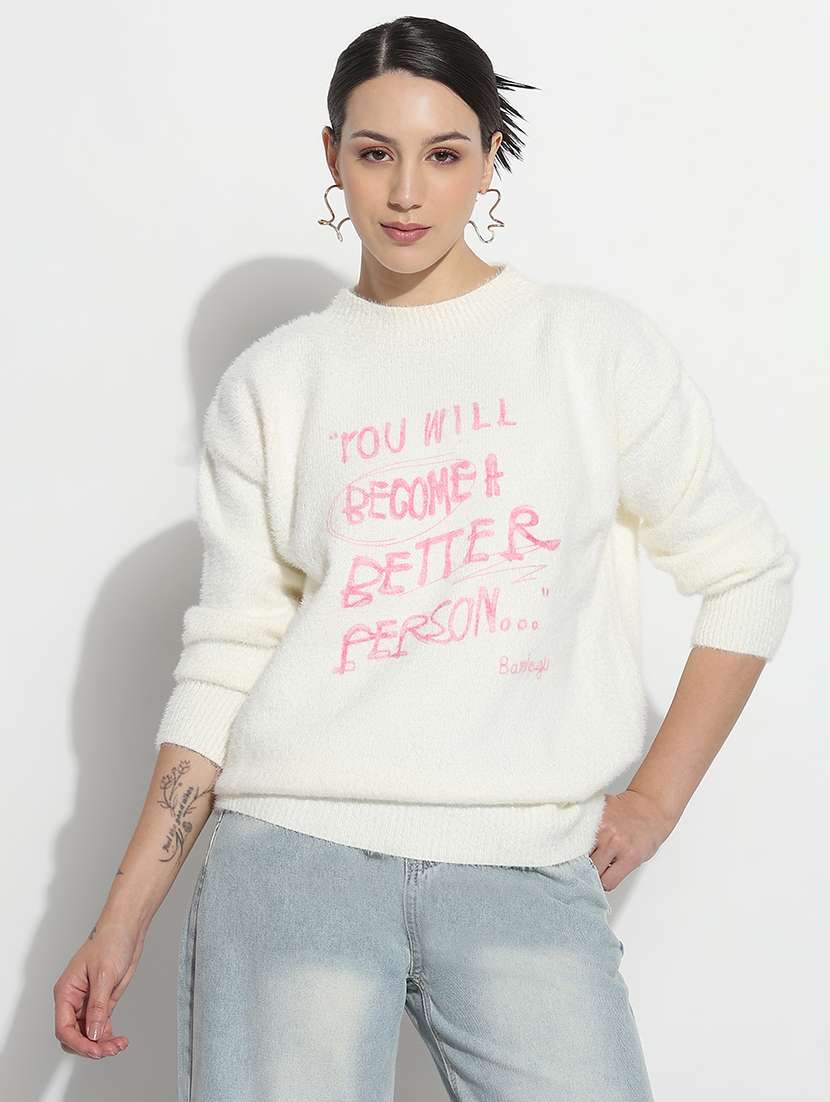 women typographic print long sleeve sweatshirt - 21980006 - Standard Image - 1