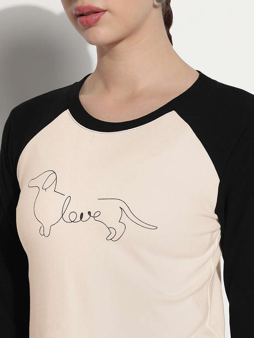 women color blocked long sleeve t-shirt - 21980014 -  Standard Image - 4