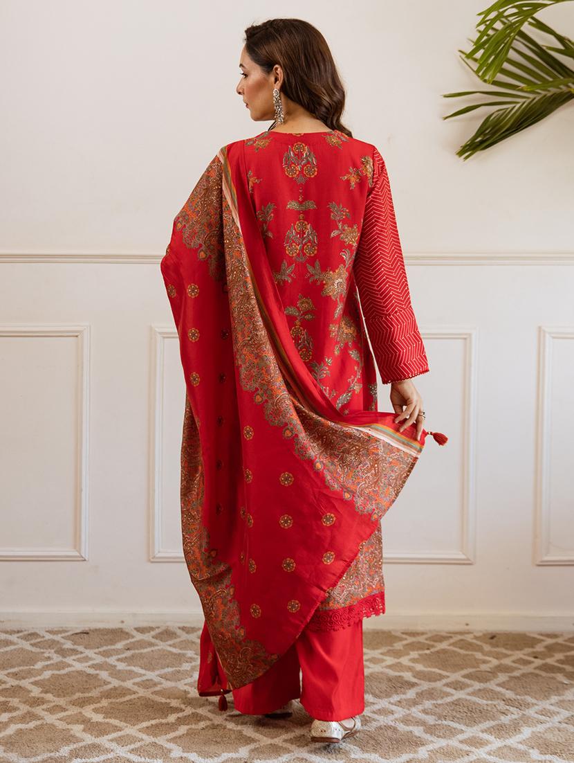 women floral long sleeve kurta pant with dupatta set - 21980031 -  Standard Image - 1