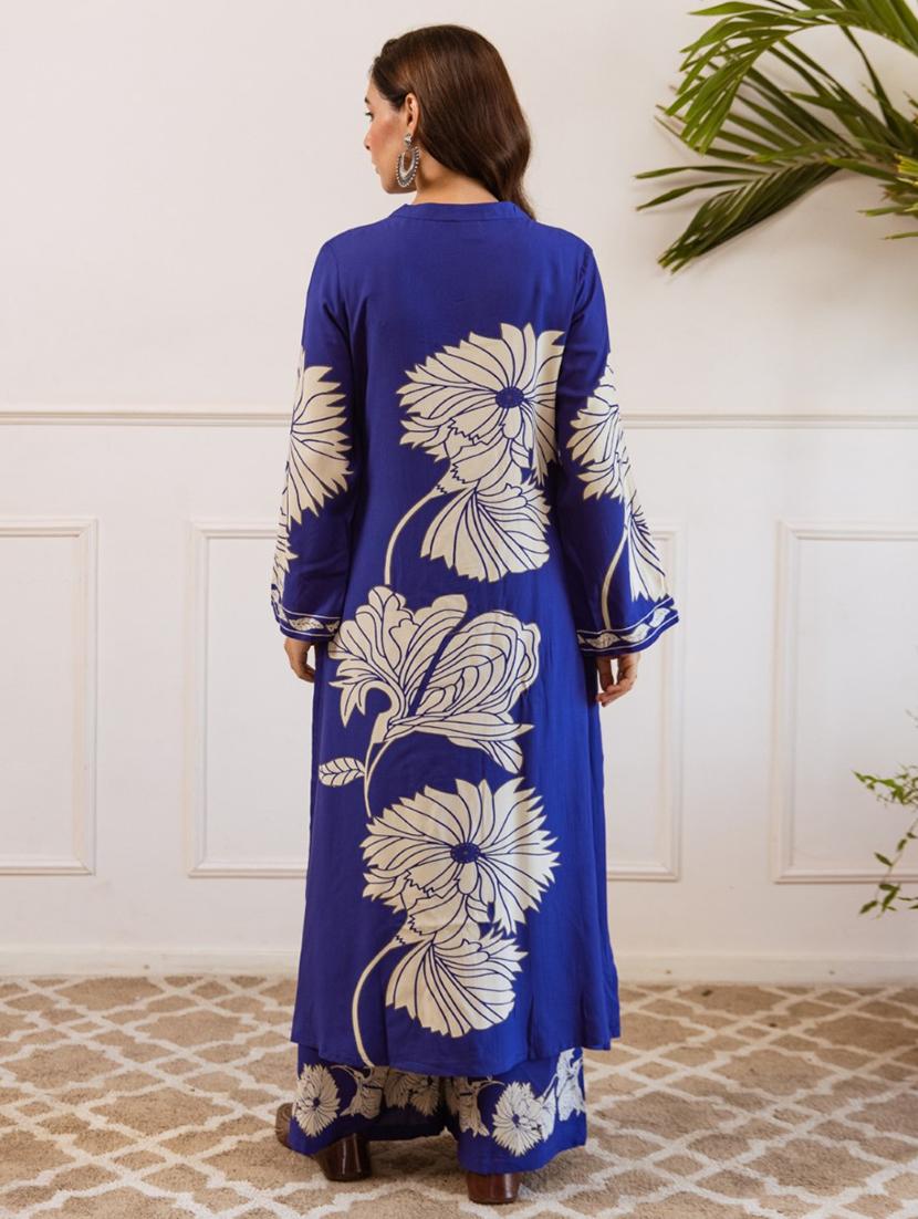 women printed long sleeve kurta palazzo set - 21980039 - Standard Image - 1