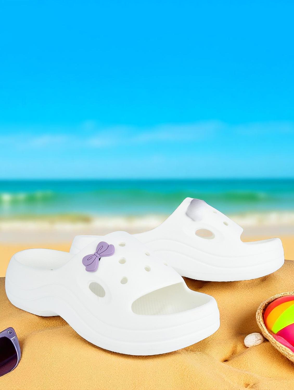women white solid platforms slides - 21980074 -  Zoom Image - 0