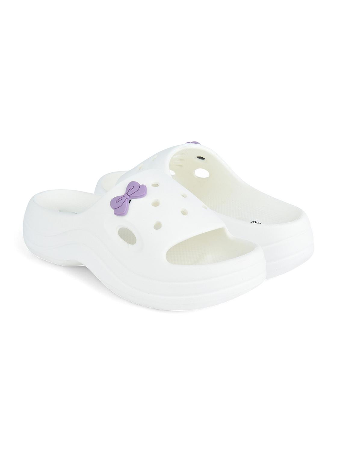 women white solid platforms slides - 21980074 -  Standard Image - 1