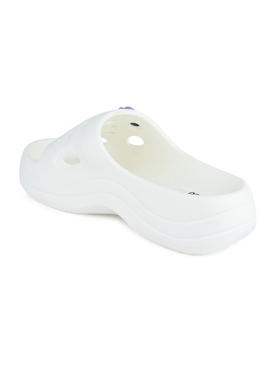 women white solid platforms slides - 21980074 - Standard Image - 4